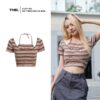 Áo kiểu croptop 2 dây, 2 lớp rời, cực xinh, phong cách hàn quốc THEL