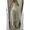 Quần ống rộng, dáng suông, có ly, Unisex, Nam Nữ đều mặc được