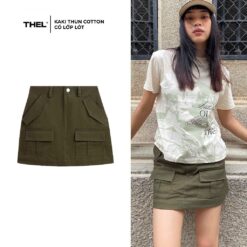 Chân váy ngắn túi hộp có lớp lót THEL