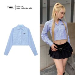 Áo sơ mi croptop phong cách y2k THELSTUDIOS