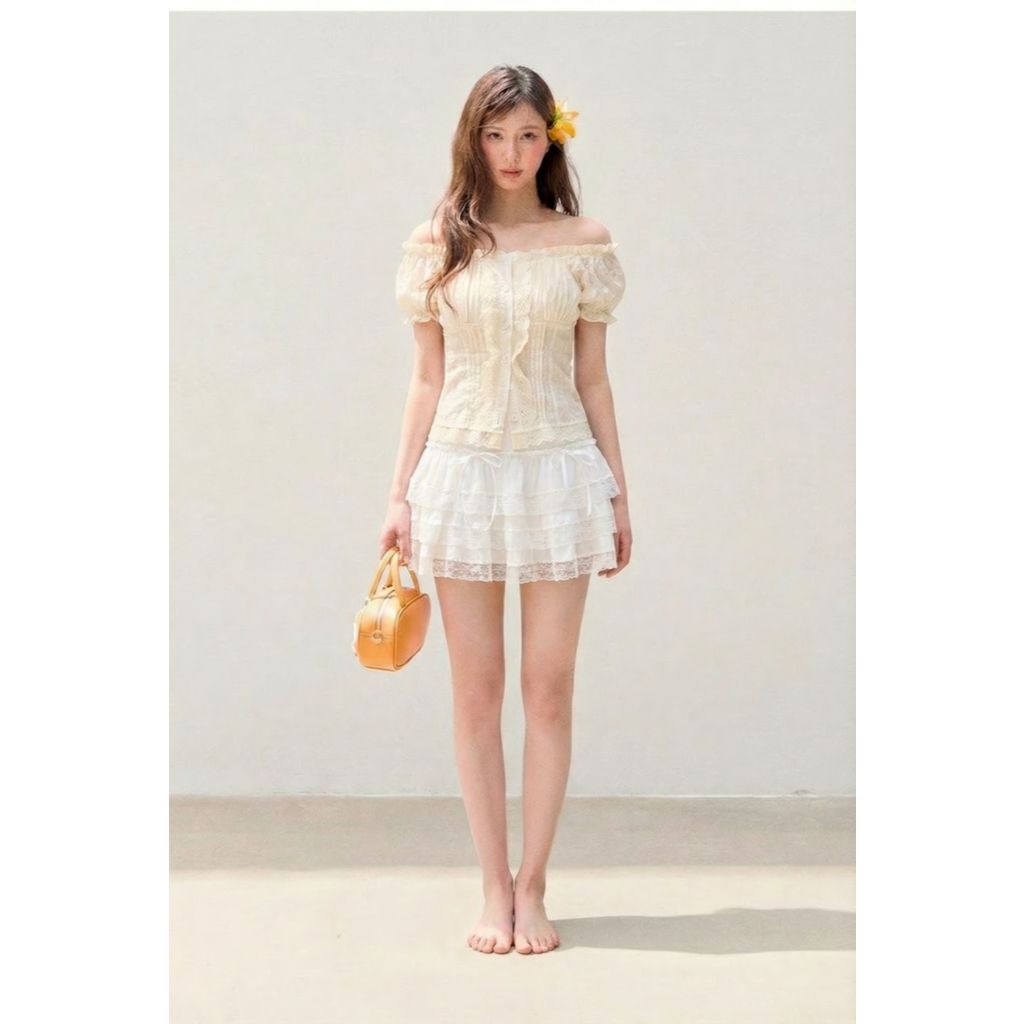 Áo sơ mi nữ, thêu vintage, phong cách y2k, THELSTUDIOS